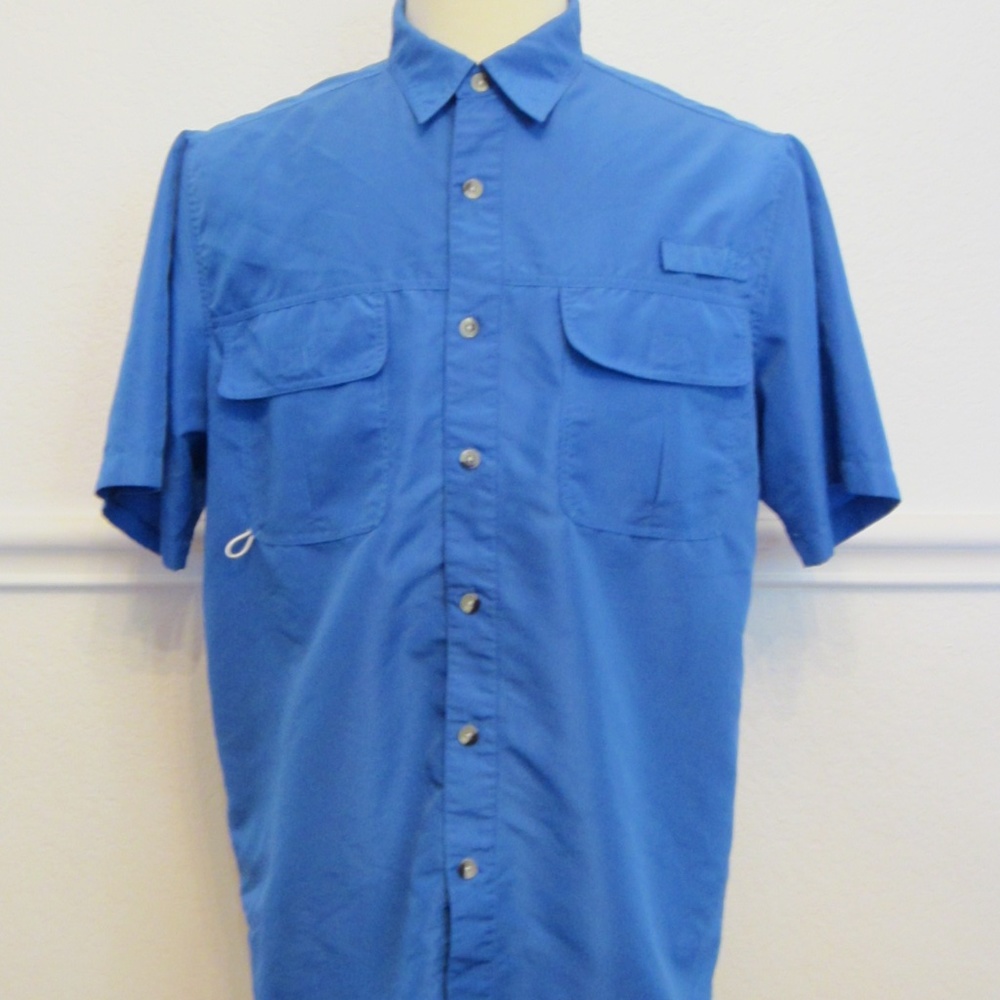 Big Sky Outfitters Blue Short Sleeve Collared Button Down Casual Men’s Medium